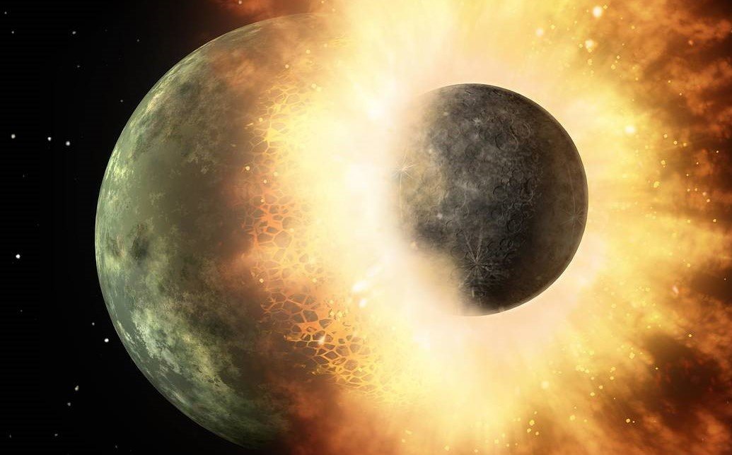 Die Erde wurde vor 4,425 Milliarden Jahren von einem Protoplaneten getroffen. Copyright:NASA/JPL/Caltech