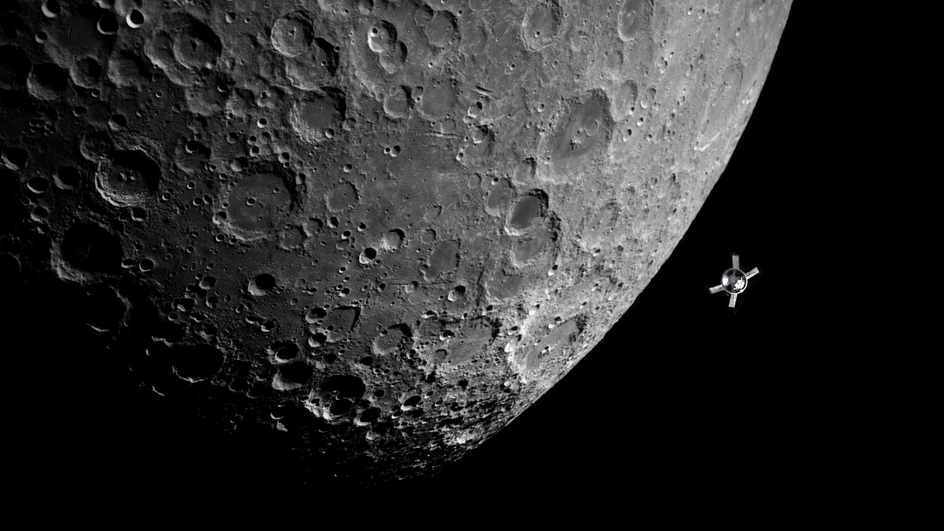 Auf dem Weg zum Mond Bild: NASA, Bildmontage: DLR